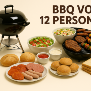 BBQ voor 12 personen (Vlees/Salades/Sauzen en brood