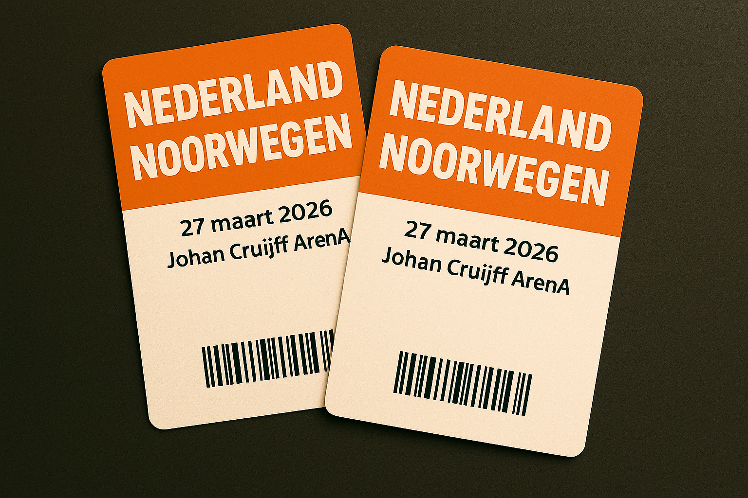 2 tickets Nederland - Noorwegen 27-03-2026 in de Johan Cruijf Arena