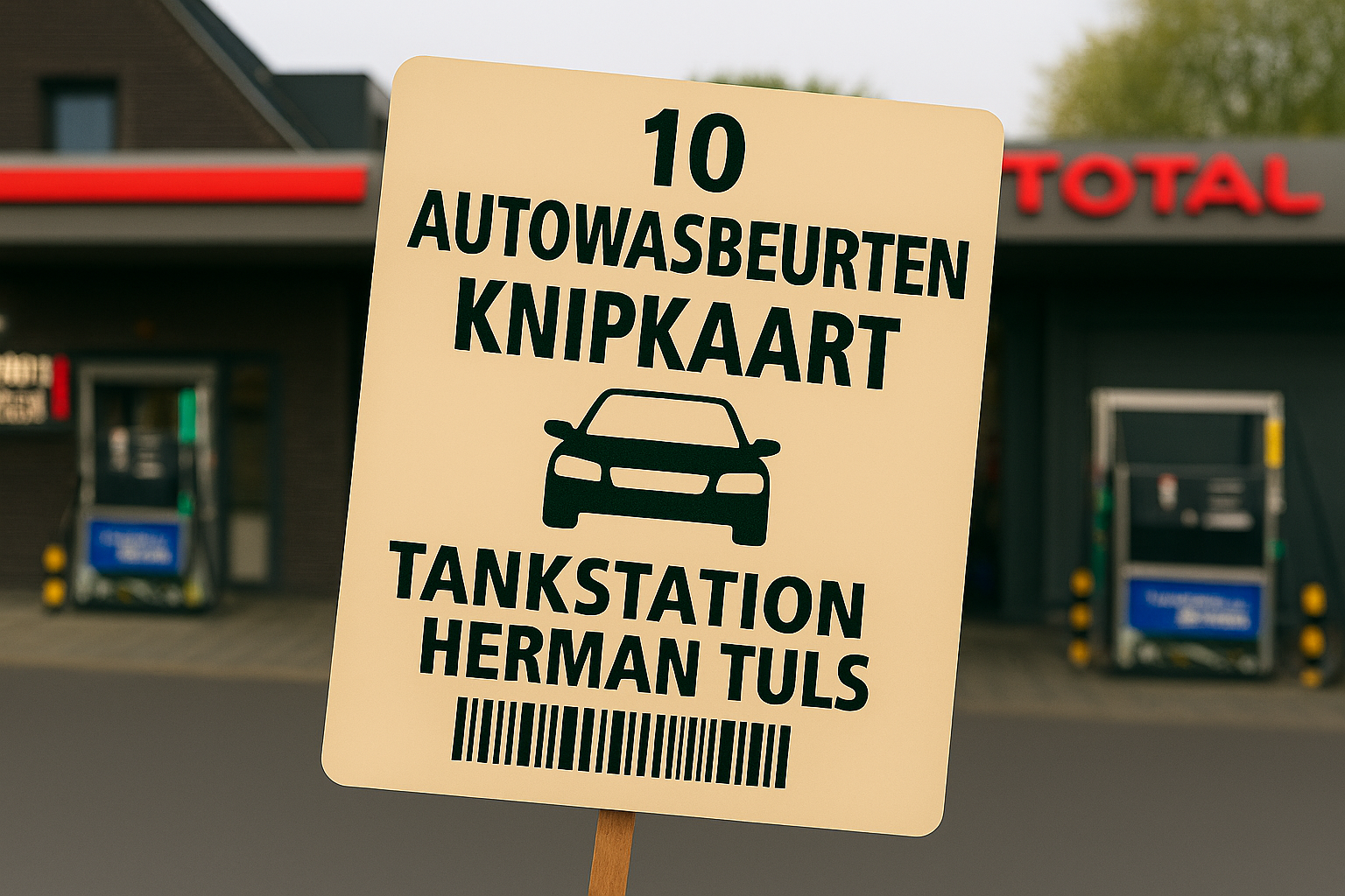 Knipkaart 10 wasbeurten bij tankstation Herman Tuls Montfoort